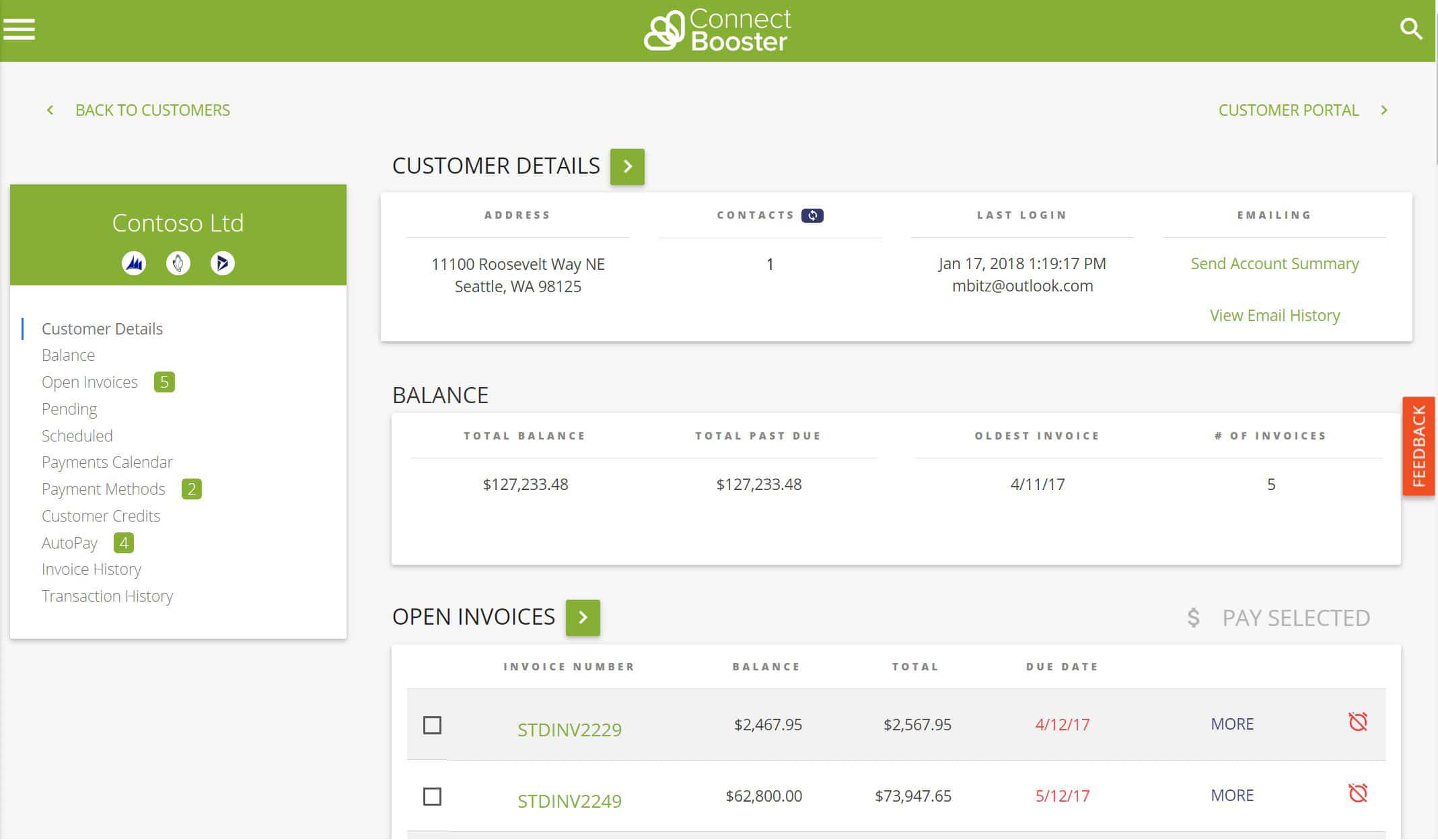 ConnectBooster Screenshot - Customer Details ConnectBooster Screenshot - Customer Details